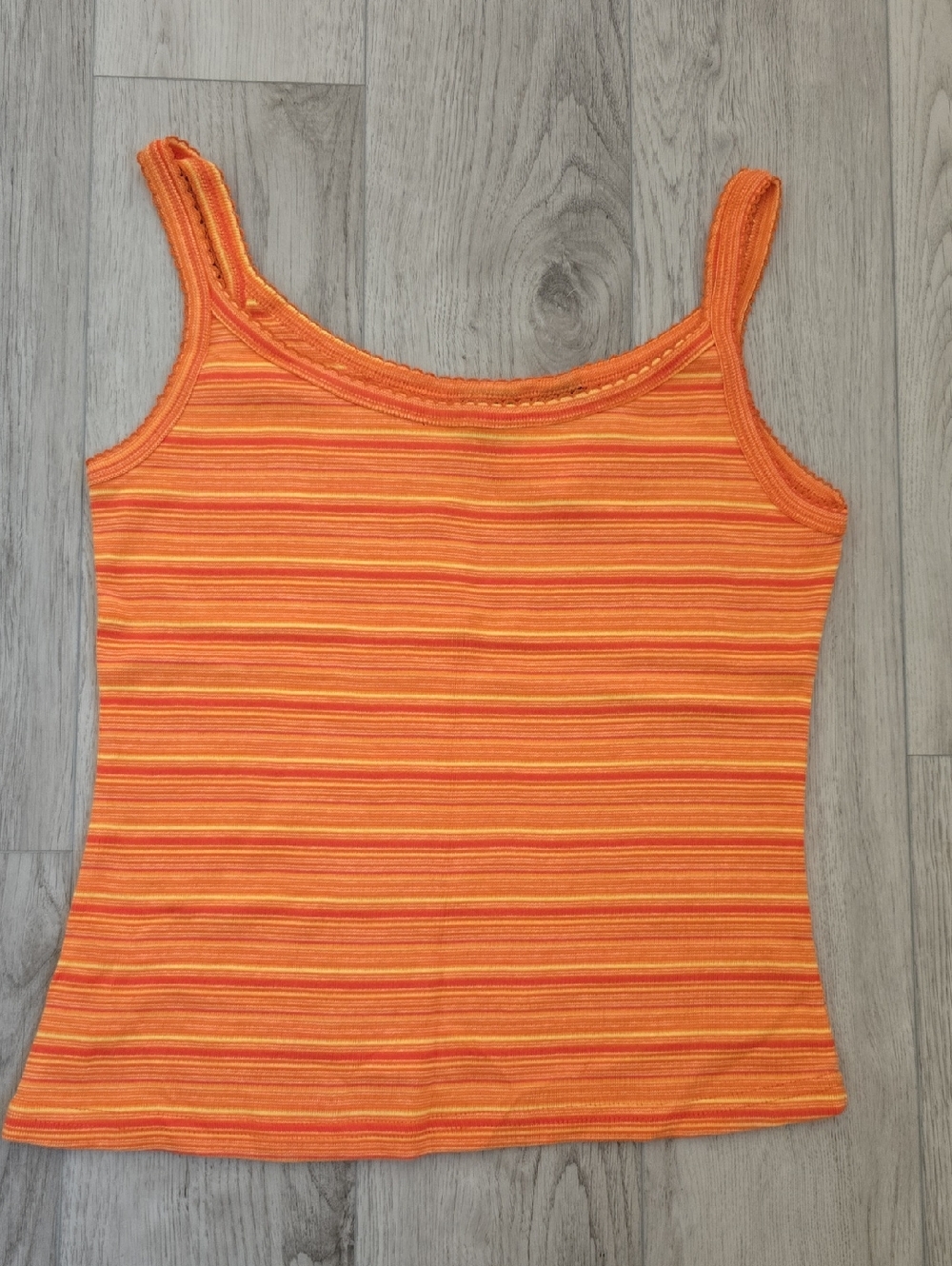 New York & Company Orange Striped Tank Top 🧡 Rare Vintage 🧡 LARGE